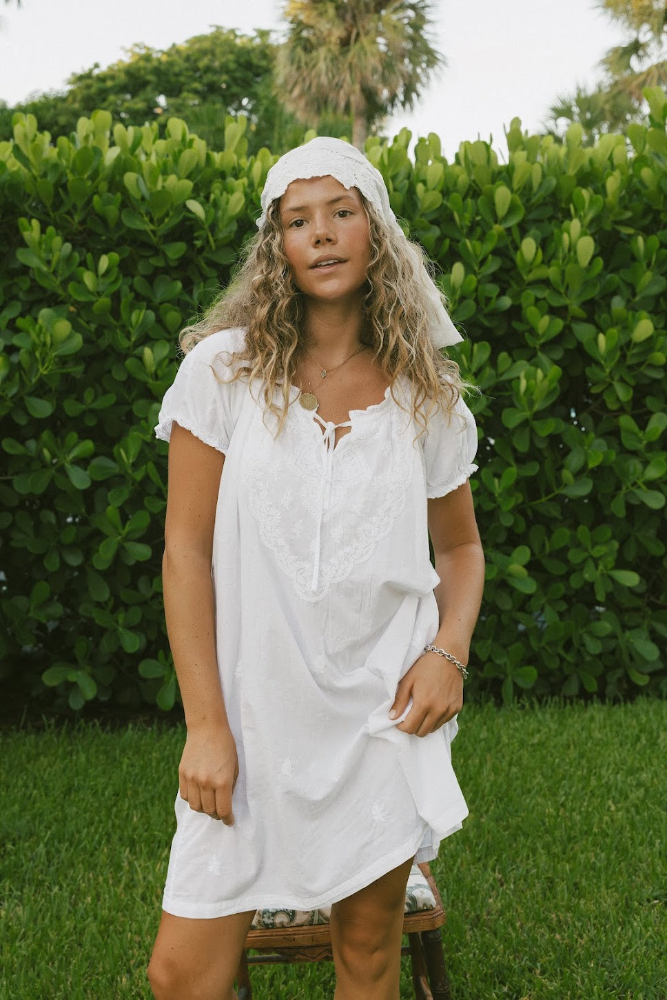 Ivory Embroidered Mini