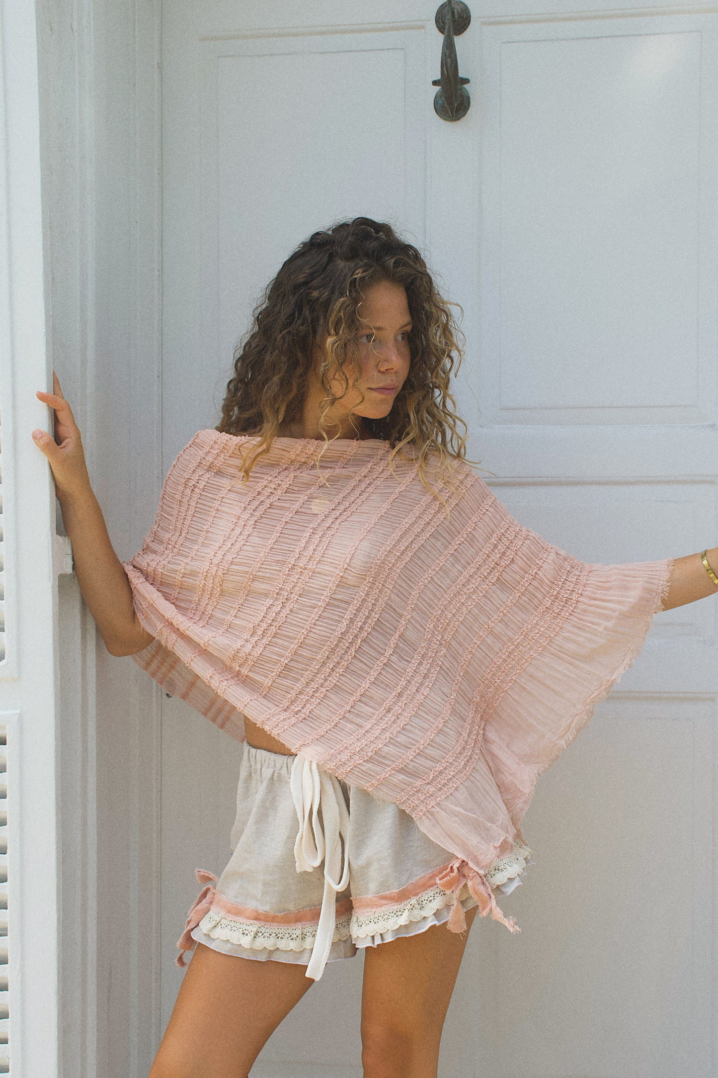 Woven Apricot Shawl