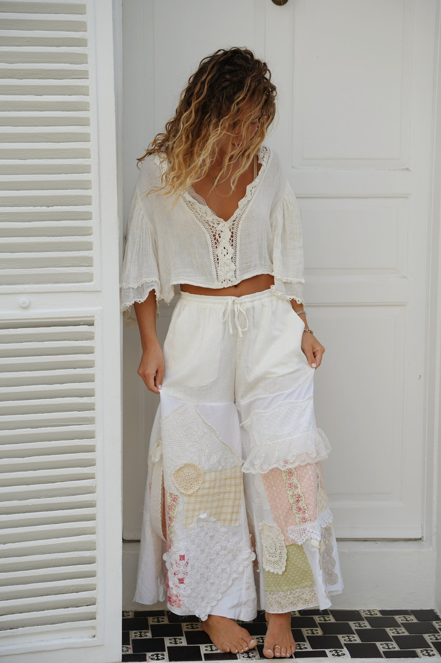 Vintage Fleur Patchwork Flares