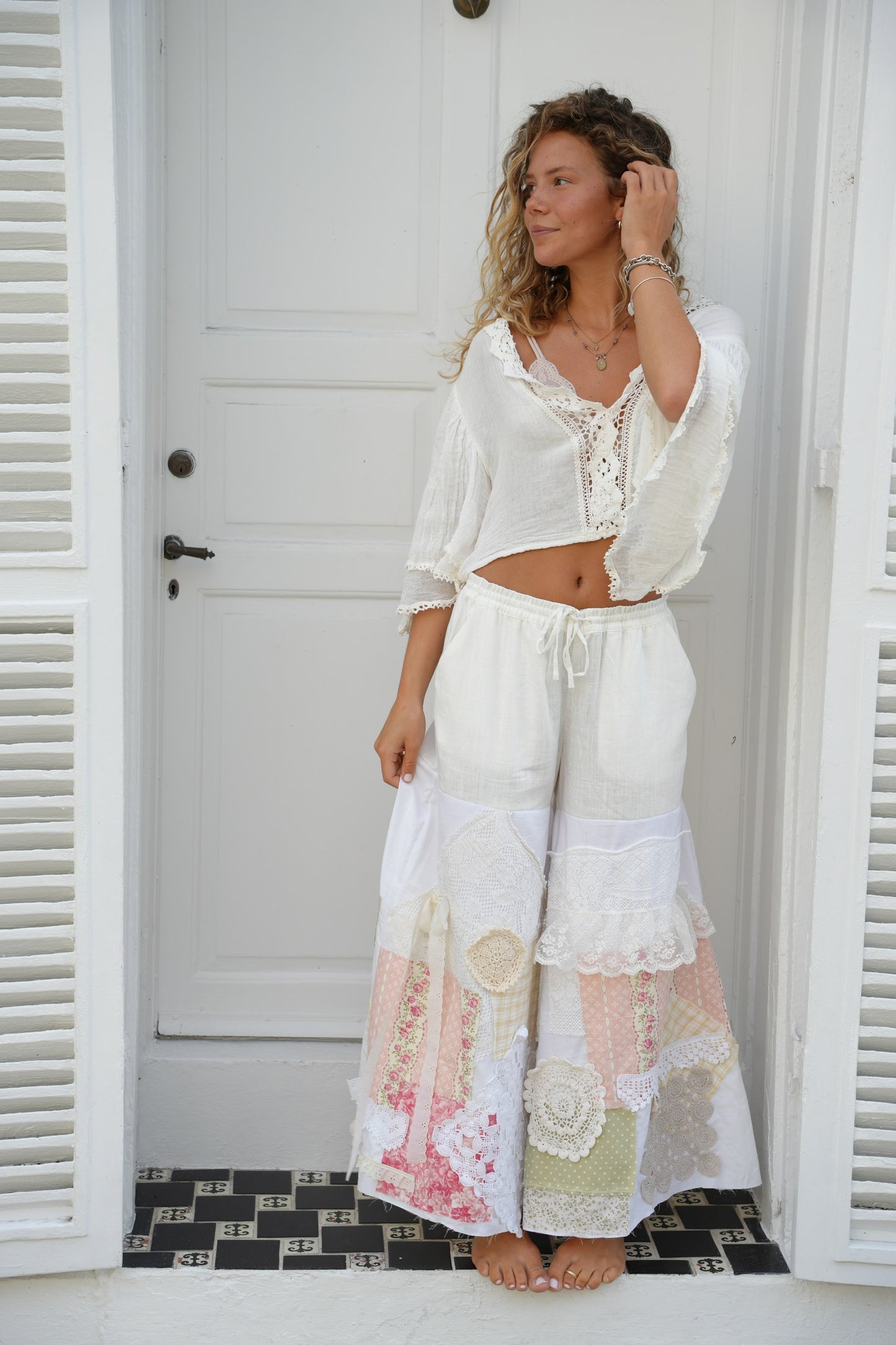 Vintage Fleur Patchwork Flares