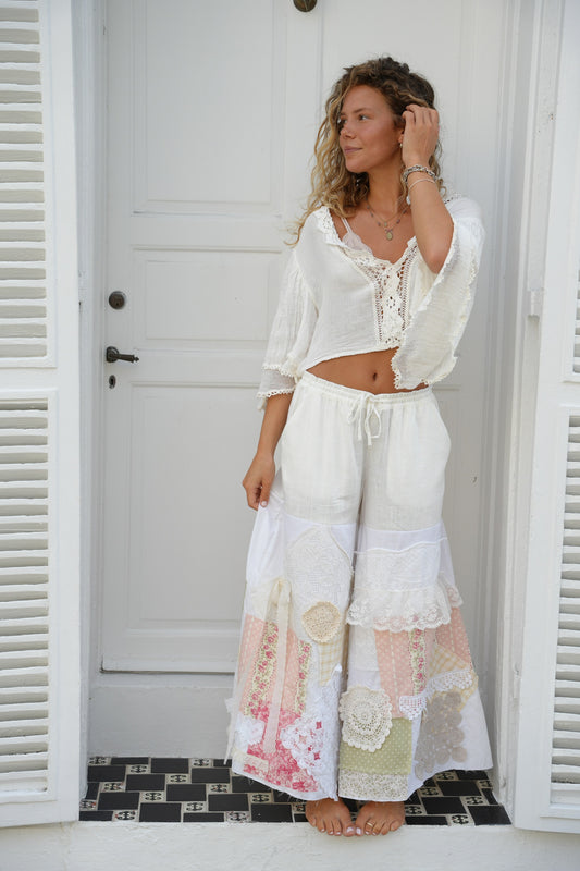 Vintage Fleur Patchwork Flares