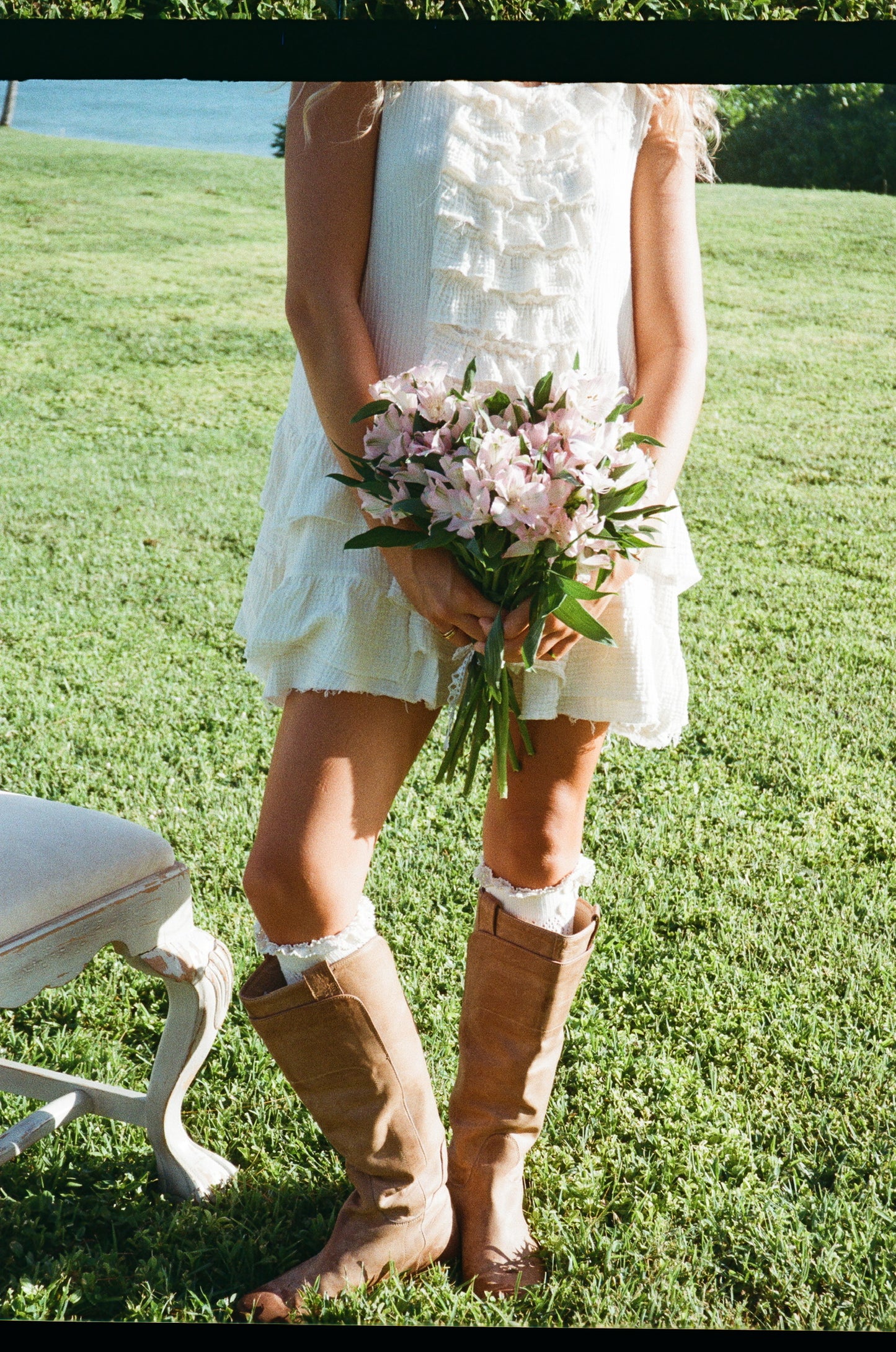 Crochet Ruffle Trim Socks