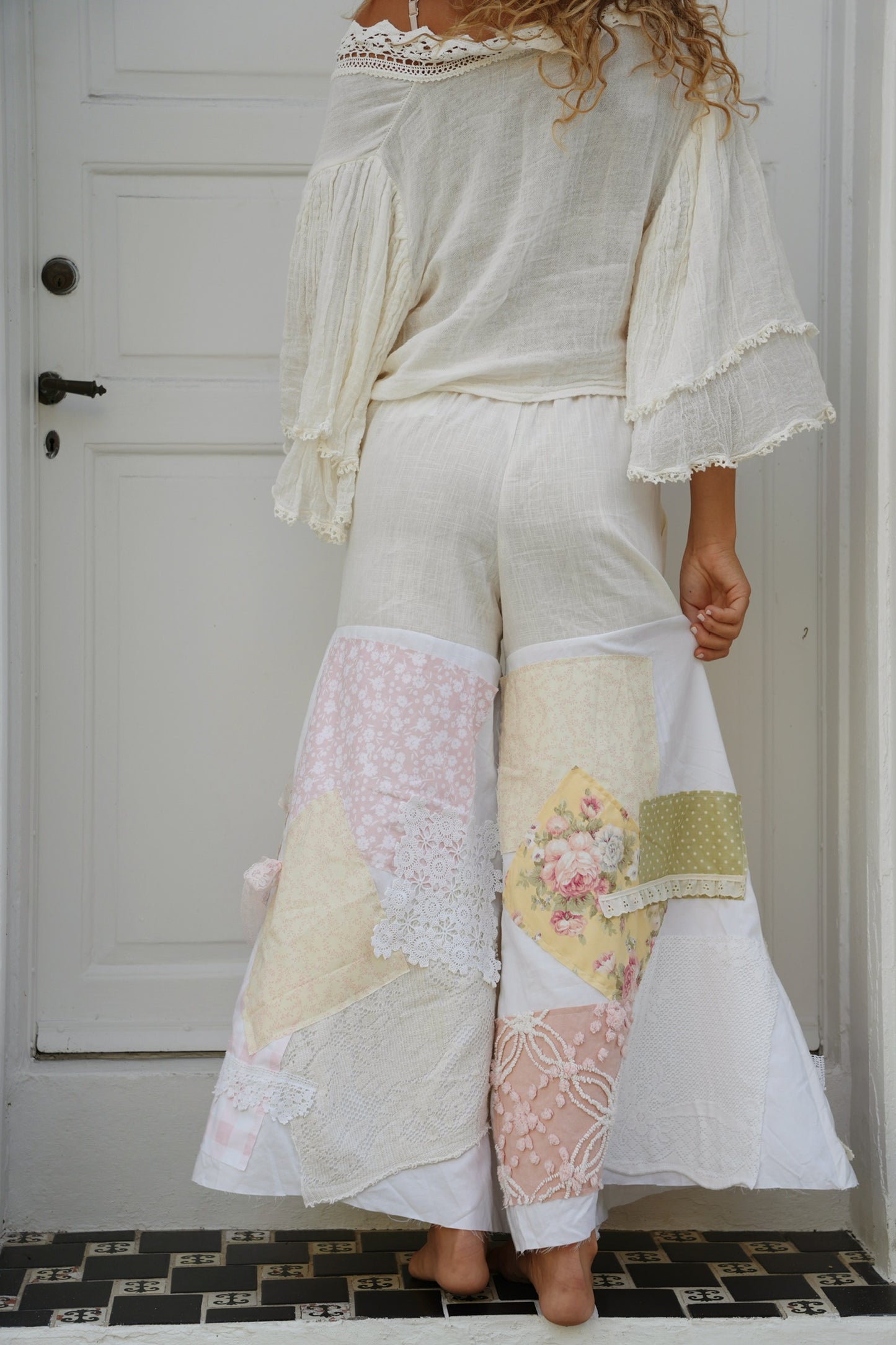 Vintage Fleur Patchwork Flares