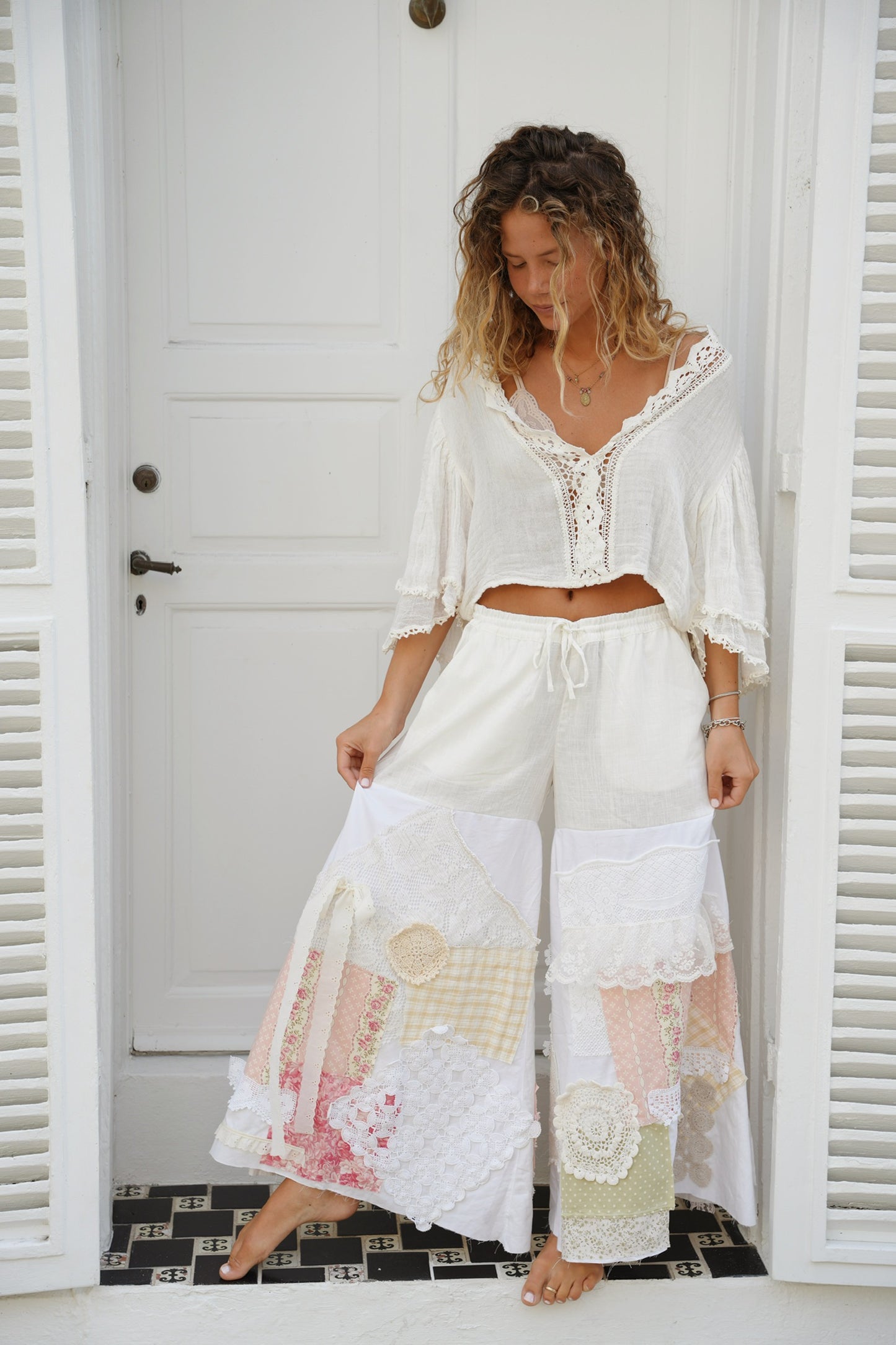 Vintage Fleur Patchwork Flares