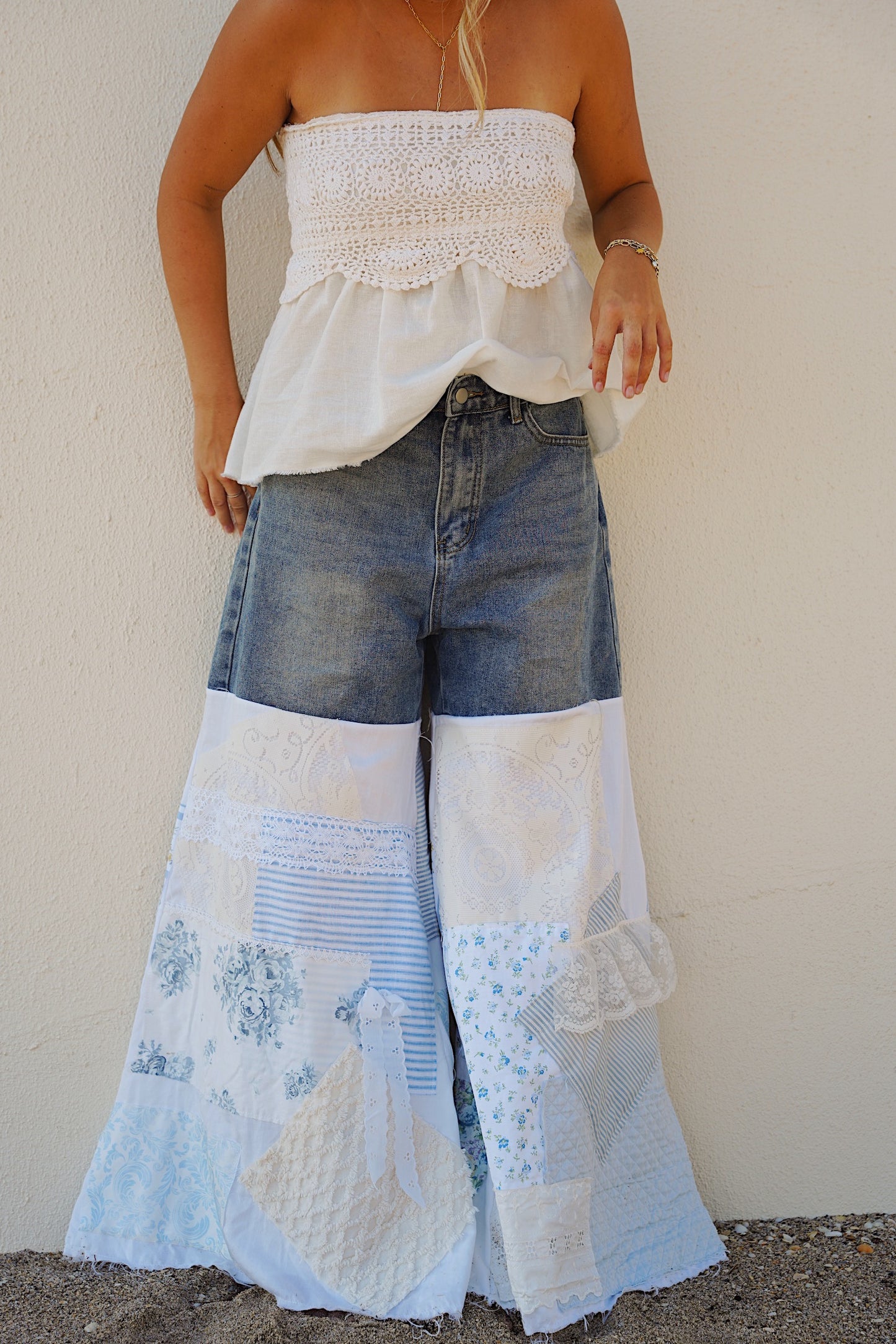 Skylar Blues Patchwork Trousers