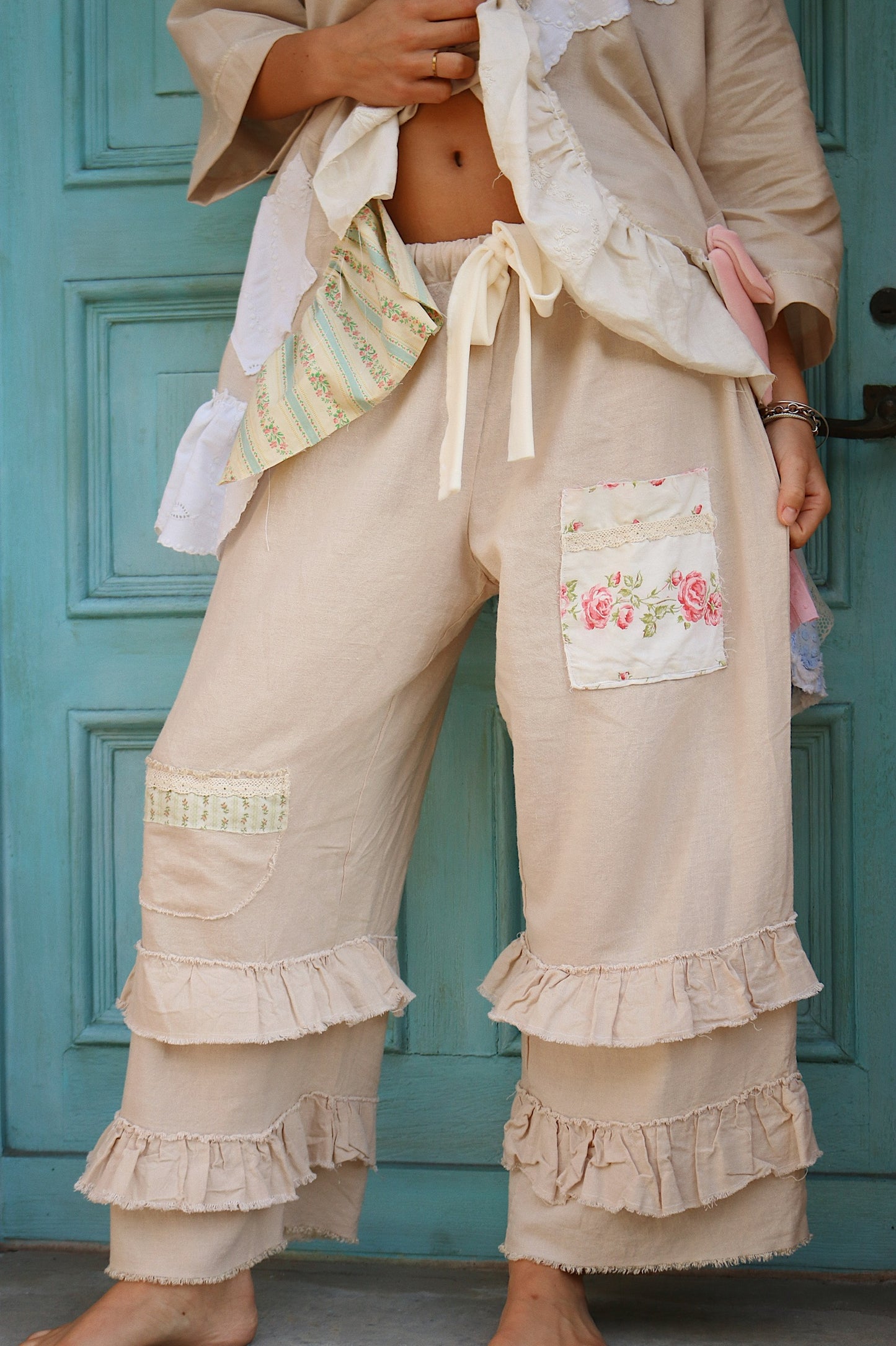 Beige Floral Bloomers