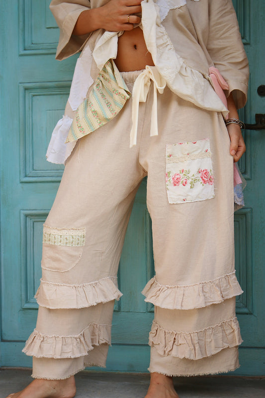 Beige Floral Bloomers