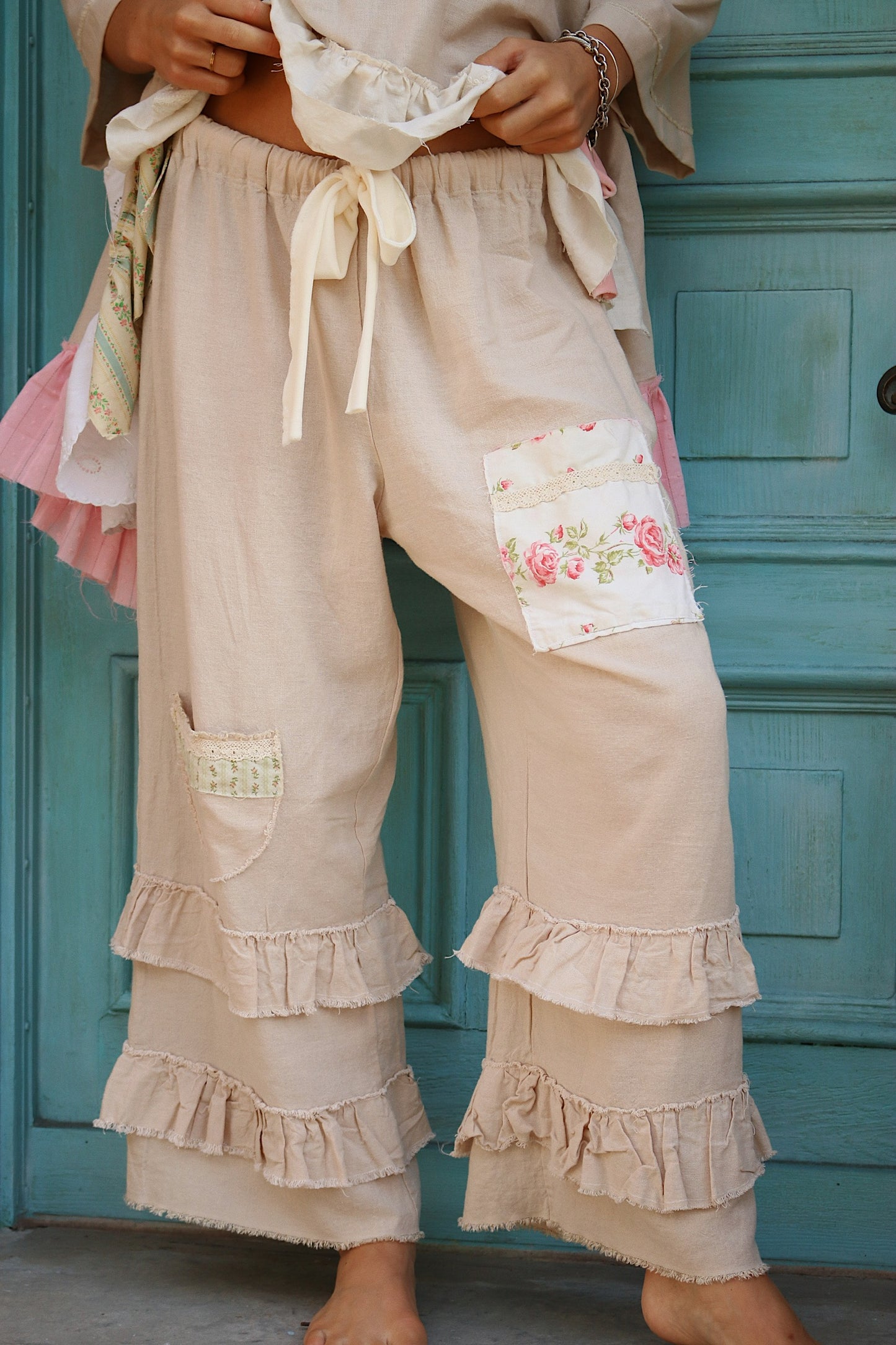 Beige Floral Bloomers