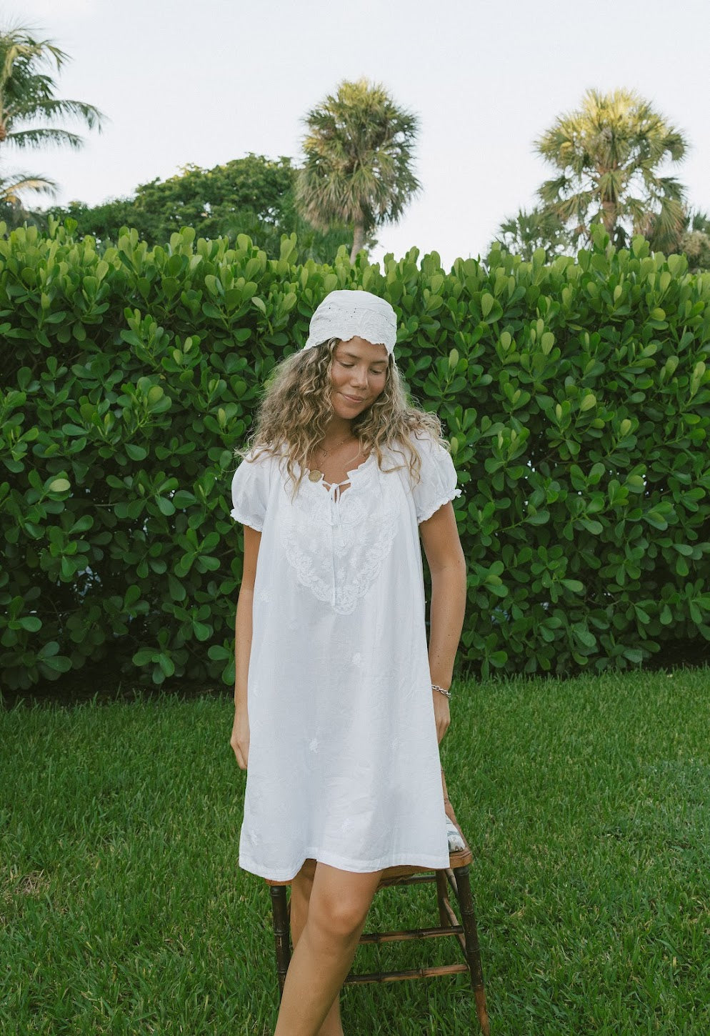 Ivory Embroidered Mini