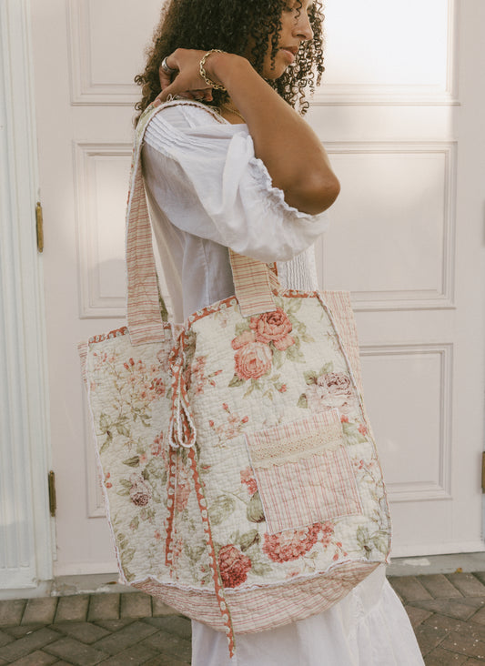 Rosette Quilted Tote